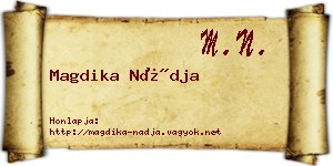 Magdika Nádja névjegykártya